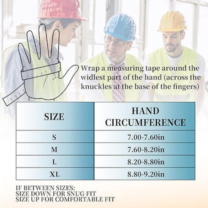 JUMPHIGH Work Gloves for Men 2 Pairs, Multi-Functional Light Duty Mechanic Gloves, Outdoor, Garden, Performance Fit, Touch Screen, Abrasion Resistant (XL)