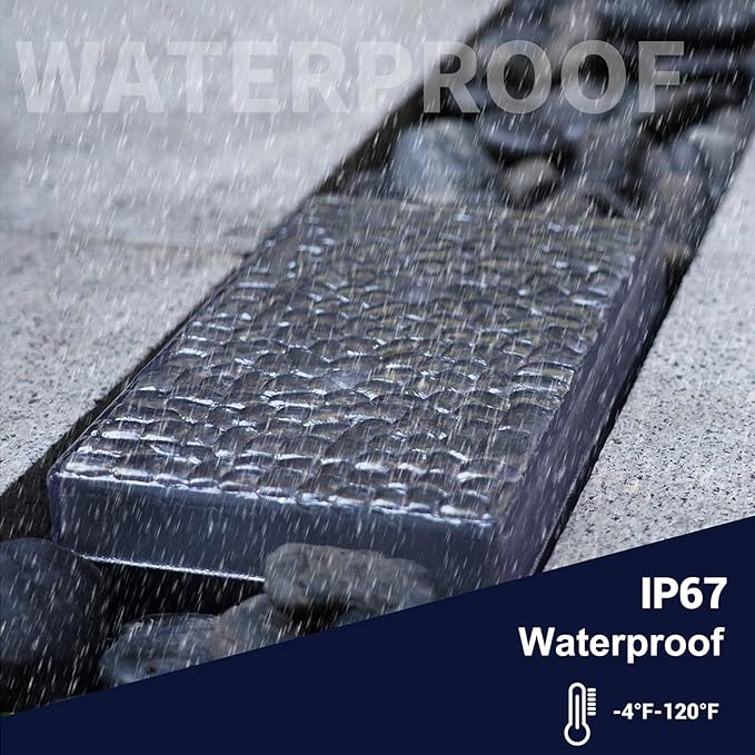 Solar Driveway Lights Color Changing, 6x9 Inch Solar Paver Light, Heavy Duty IP67 Waterproof Recessed Brick LED, Landscape Lighting for Pathway, Ground, Pool, Patio, Garden (RGBW, 6Pack)