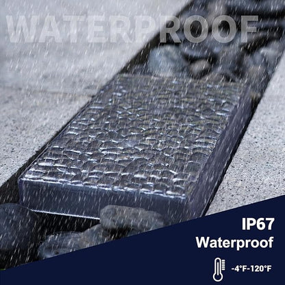 Solar Paver Outdoor Lights, 6x9 Recessed Brick Light, Heavy Duty IP67 Waterproof LED, Landscape Lighting for Ground, Pool, Garden, Driveway (Warm White, 1Pack)