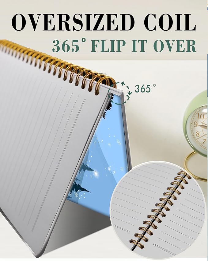 Spiral Journal Notebook,A5 Hardcover Lined Journals for Women Girl 6 x 8.3 in,120 Pages Thick Paper,Cute College Ruled Writing Notebook for Gifts Office Work School(Tree Mountain)
