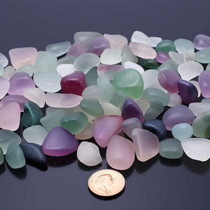 Tumbled Fluorite Crystal Stone Set - 72 Pcs, 0.5" 10 oz Handpicked Tumbled Gemstones Rocks, Pebbles for Reiki, Chakra, Healing, Home Decor, 0.5" - Fluorite