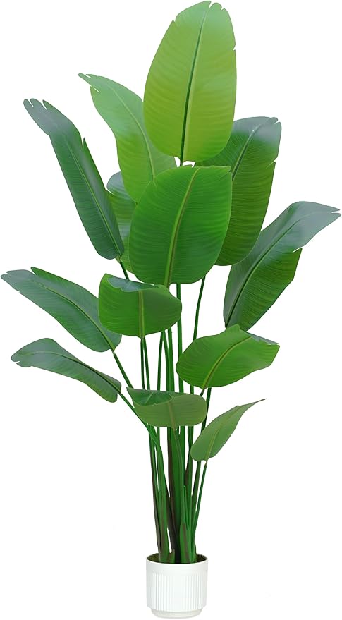 Bird of Paradise Plant Artificial 7ft,Faux Plants Indoor Tall with 13 Trunks - The Perfect Indoor Silk Floor Plant for Home Decor in Living Room, Office, and Bedroom (7FT Bird of Paradise)
