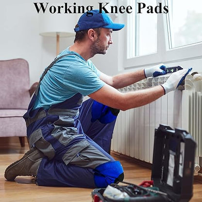 Gardening Knee Pads for Women & Men with Adjustable Non-Slip Straps — Perfect Foam Knee Pad for work, Garden, Yard, Mechanic, Womens Knee Pads for Cleaning Floors or Soft Kneeling Pads for Christmas, Blue L (1 Pair)