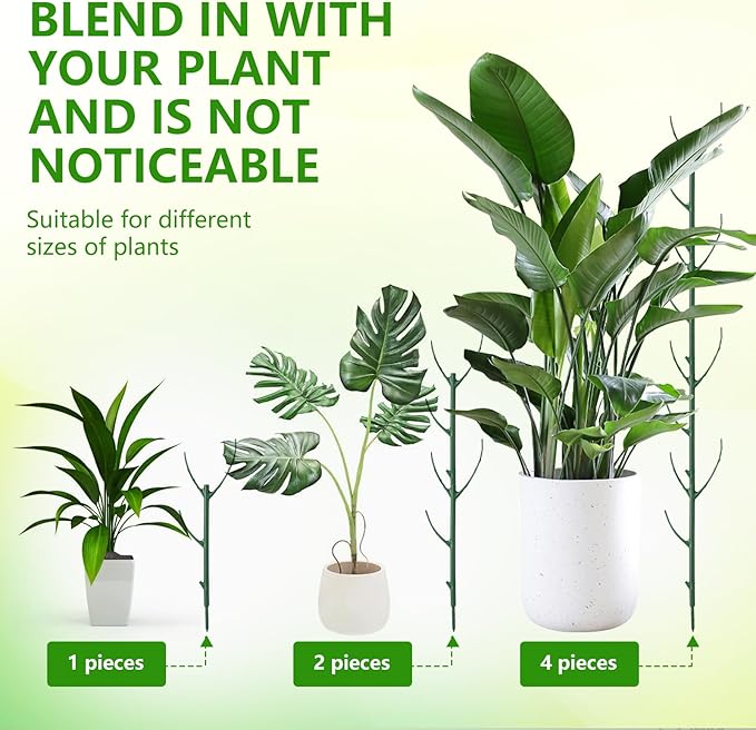 5 Pack Stackable Monstera Plant Support, Garden Plant Support Stakes for Indoor Outdoor Plants, Climbing Plant Support Structures Plant Holder Stick Moss Pole for Support Tall Potted Plants (5 Pack)