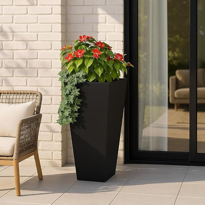 Edge Right Tapered Planter (Black, 18" x 18" x 36")