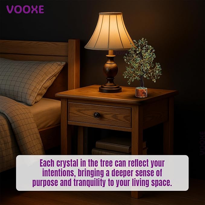 Crystal Tree of ABUDANCE Green Aventurine, Crystal Healing Stone for Home Office & Decor Handmade FENG Shui Money Tree Positive Energy Gifts for Women, MOM,Wife Birthday