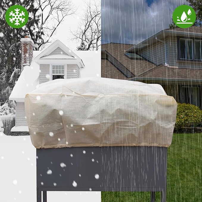 Plant Cover Freeze Protection, Winter Plant Covers, Plant Frost Cover, Tree Plant Freeze Protection Covers, Planter Plant Winter Frost Blanket with Zip Drawstring,4 Pack (59x17.7x15.7INCH)