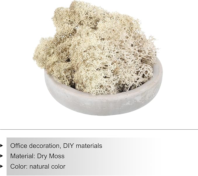 MECCANIXITY 3.5 OZ Moss Fake Craft Moss Artificial Moss Natural Preserved Moss for Craft Arts Floral DIY Project Wall Wedding Garden Patio Table Terrariums Decoration(Natural Colour)