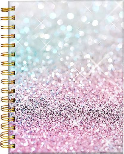 iampanda Spiral Journal Notebook,Strong TwinWire Binding with Premium Paper for Girl Women,Fashion Luxury 60 Sheets A5 College Ruled NotebookJournal,Perfect for School Office Home Gifts,Pink