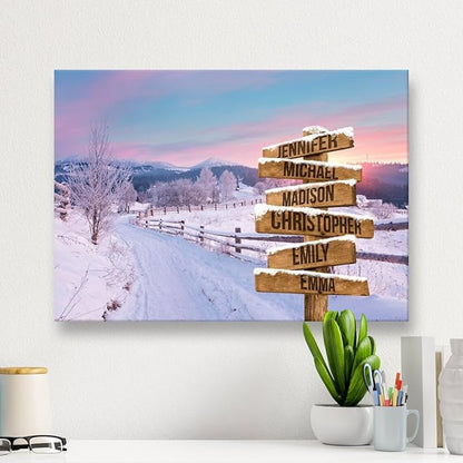 Personalized Family Street Sign Multi-Name Canvas, Custom Date Of Birth With Names Poster, Street Signs Customized, Best Gifts For Mom/Dad, Birthday, Christmas Gift For Family #21