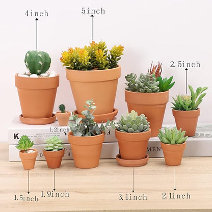 Yishang 1.9 Inch Tiny Terracotta Pots Pack of 36-Small Mini Clay Pots with Drainage Holes Flower Nursery Terra Cotta Planter for Tiny Cactus Herb lithop,Succulent Plants,Crafts,Wedding Favor