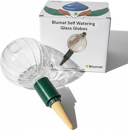 Blumat Glass Plant Self Watering Globes,Automatic Houseplant Drip Irrigation for Indoor Plants, Hanging Plants, Houseplants, Plant Garden Accessories,Vacation Plant Savers,Large Globe Small Adapter