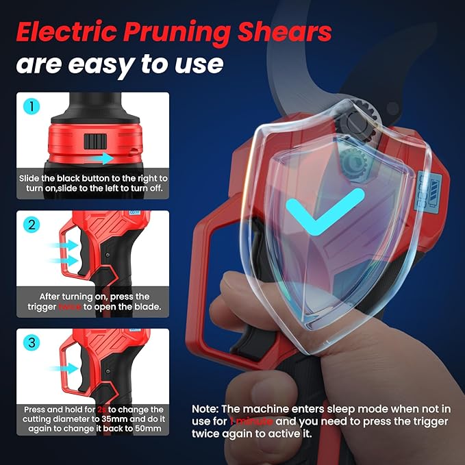 Electric Pruning Shears for De-walt 20V Max Cordless 2.0 Inches Branch Cutter Battery Pruning Shears with LCD Display Power Scissors for Gardening Tree Trimming, Bare Tool Only (NO Battery)