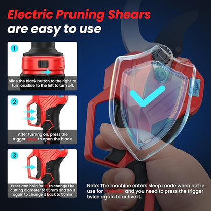 Electric Pruning Shears for De-walt 20V Max Cordless 2.0 Inches Branch Cutter Battery Pruning Shears with LCD Display Power Scissors for Gardening Tree Trimming, Bare Tool Only (NO Battery)