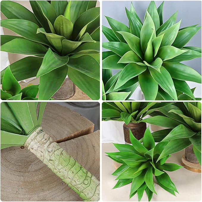 CXGS Artificial Agave Plant Large Fake Plants 2 Pack 22 Inch Faux Plants UV Resistant Agaves Greenery for Home Indoor and Outdoor Decor
