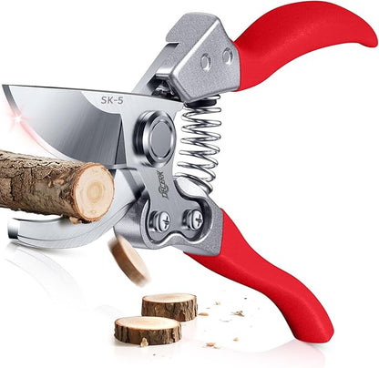 DECERK Professional Bypass Pruning Shears, Ultra Sharp Garden Scissors & Clippers, Effortless 3/4" Branch Clippers
