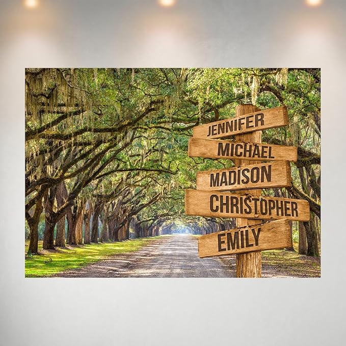Personalized Family Street Sign Multi-Name Canvas, Custom Date Of Birth With Names Poster, Street Signs Customized, Best Gifts For Mom/Dad, Birthday, Christmas Gift For Family #14