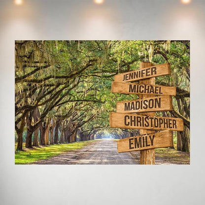 Personalized Family Street Sign Multi-Name Canvas, Custom Date Of Birth With Names Poster, Street Signs Customized, Best Gifts For Mom/Dad, Birthday, Christmas Gift For Family #14