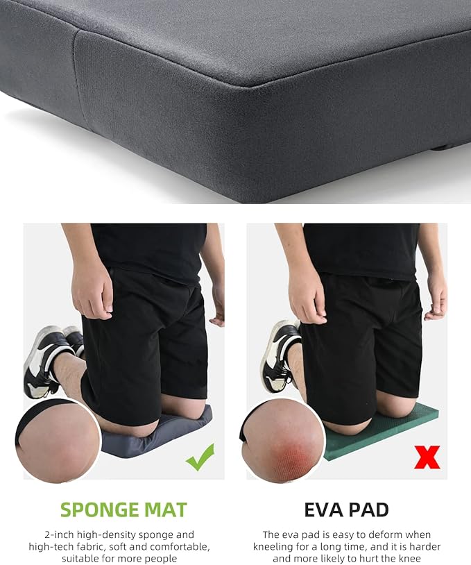 Bamboo Garden Kneeler and Seat Heavy Duty, Upgrade Gardening Bench and 2-inch Thick Kneeling Pad 1 Larger Tool Bags, Gardening Gift for Women Men, for Gardeners