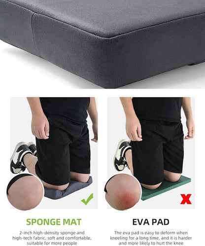 Bamboo Garden Kneeler and Seat Heavy Duty, Upgrade Gardening Bench and 2-inch Thick Kneeling Pad 1 Larger Tool Bags, Gardening Gift for Women Men, for Gardeners