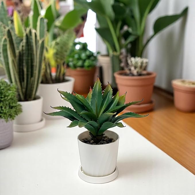 12.5 Inch Artificial Aloe Plant - Large Faux Succulents (Unpotted), Realistic Fake Plants for Home Decor Indoor Outdoor (Green)