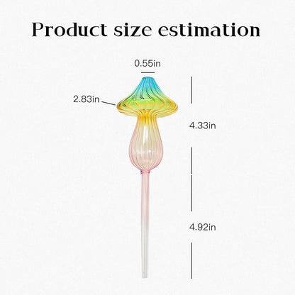 4 PCS Glass Plant Watering Globes Mushroom - Self Watering Globes & Bulbs Plant Watering Devices for Indoor & Outdoor Use Automatic Watering Bulbs