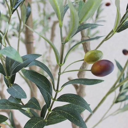 Tall Faux Olive Tree，10ft（120in） Realistic Potted Silk Artificial Olive Tree， Fake Olive Trees Indoor with Green Leaves and Big Fruits for Home Office Living Room Stairs Patio Decor.