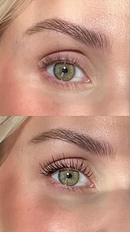 Hypoallergenic Mascara Sensitive Eyes - Smudge-Proof, Sweatproof, Lengthening Mascara for Maximum Volume and Length - Vegan, Non Toxic Mascara (Brown, 9 ml)