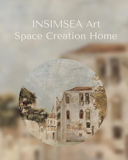 InSimSea Framed Canvas Wall Art Classical Cityscape Artwork Wall Decorations View of Venice Canvas Prints Bathroom Pictures Farmhouse Office Home Wall Decor 16x20In