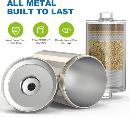 ALL METAL Shower Head Filter – KDF 55 Shower Filter Vitamin C E&A for Hard Water, High Pressure Universal Shower Water Filters to Reduce Toxic Chemicals, Chlorine and Heavy Metals,Brushed Nickel