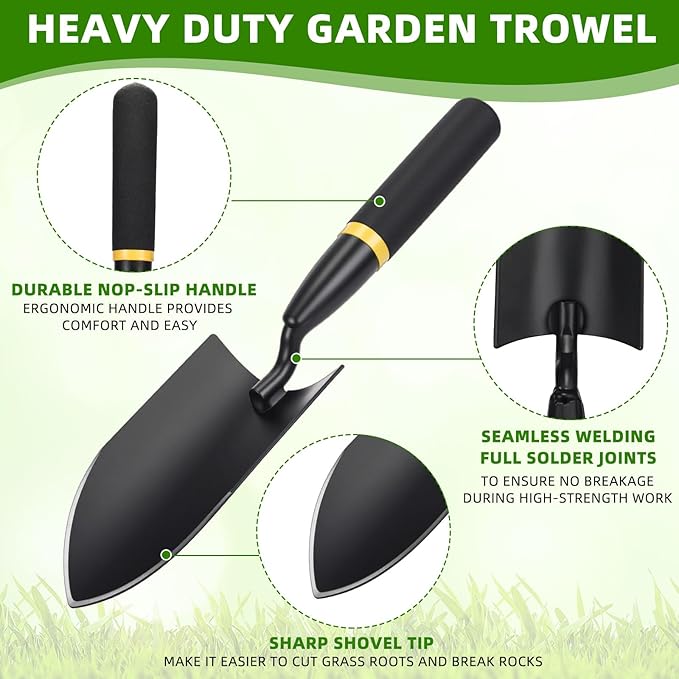 20 Pcs Garden Trowel Heavy Duty Garden Hand Shovel Tool Carbon Steel Trowel for Digging Metal Hand Shovel Spade with Resin Handle for Lawn Yard Farm Home Shop Planting (3.23 Inch)