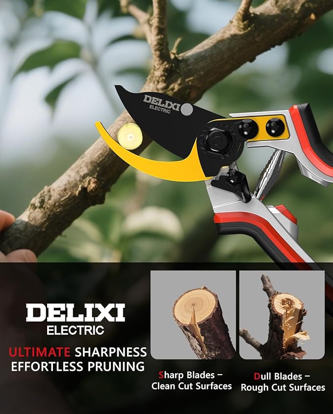 Pruning Shears for Gardening, Garden Scissors with Sharp Stainless Steel Blades, Heavy Duty Bypass Garden Clippers for Plants, Flowers, Branches[Ergonomic Handle][Safety Lock][Gift for Gardeners]
