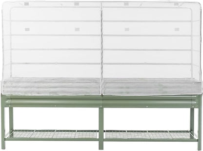 Vego garden Mesh Cover System for 2' x 8' Elevated Raised Garden Bed-V Series, 4 in 1 Trellis and Cover for Plants, Garden Bed Not Included