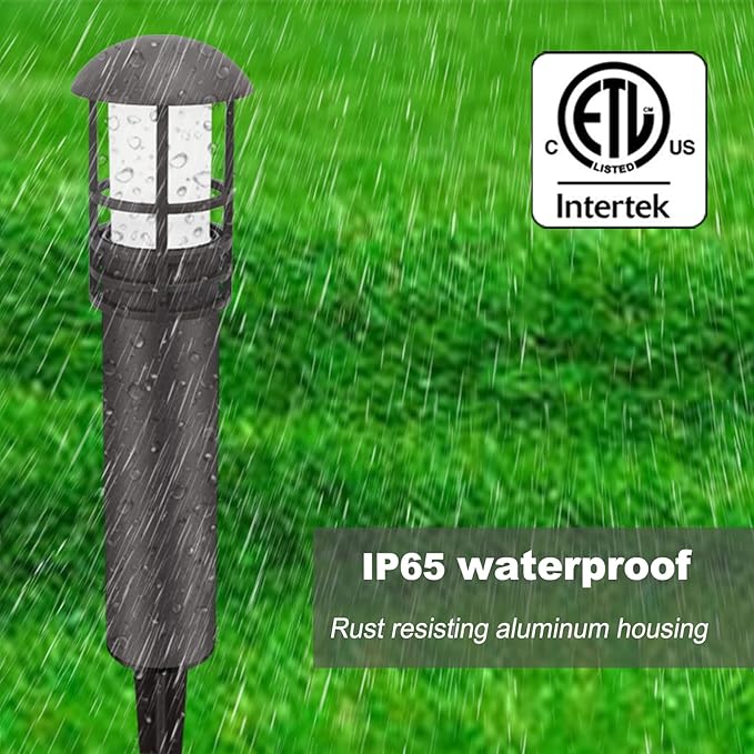 VOLISUN Outdoor LED Landscape Lighting,8-Pack 3W 12V Low Voltage Pathway Lights,Outdoor Waterproof Garden Lights,Aluminum Housing ETL Listed,CRI 90+,3000K Warm White for Driveway Sidewalk