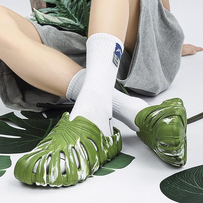 Optigard Monstera Slippers for Women and Men,Monstera EVA Thick Sole Pillow Slippers,Non Slip Quick Drying Breathable Beach Monstera Slides