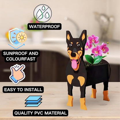 Australian Kelpie Dog Planter Plant Pots,Cute Dog Flower Planter,Gifts for Pet Lovers,Unique Animal Plant Pots,Office,Indoor Outdoor Garden Decor(9.45 * 5.51 * 13.39in)