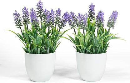 Ferrisland Fake Plants Artificial Succulent: Indoor Faux Aloe Potted Home Decor Aesthetic - Small Decorations for Office Desk or Living Room Table Shelf of Aloe Vera in Pots - 12 Inch (Lavender, 9IN)