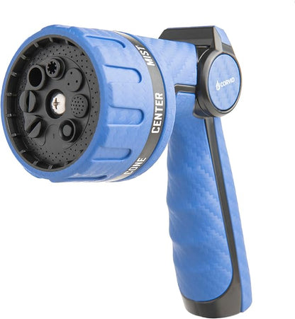 2-Pack Corvid Heavy Duty 8-Pattern Garden Hose Nozzle with Thumb Control, Adjustable High-Pressure Watering Spray Nozzle with Ergonomic Handle - Perfect for Lawn & Garden, Car Wash, Pet Cleaning