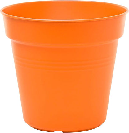 Mintra Home Garden Pots 4pk - Flowers, Herbs, Plants, Indoor, Outdoor, Colorful, Wholesale, Bulk (Orange, 17cm Diameter (6.6in))