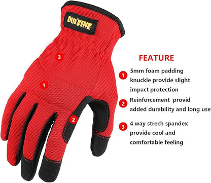 High Performance Work Gloves For Men(3 Pairs Pack), High Dexterity Touch Screen For Multipurpose,Excellent Grip (Large)