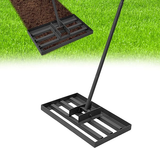 Ground Leveler for Yard,Lawn Leveling Rake 17 Inch,Heavy Duty Lawn Leveler Tool with Adjustable Handle,Lawn Leveling Rake for Soil,Grass
