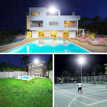 600W LED Stadium Flood Lights Outdoor(3050W Equivalent),67500LM Super Bright LED Arena Lights,100-277V IP66 Waterproof 5000K Daylight White Commercial Lighting for Sports Fields and Counts