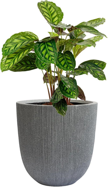 14.8" Tall Round Plastic Planter for Indoor Outdoor Plants, Large Indoor Outdoor Plant Pots with Drainage Hole and Plug, Flower Pots for Plants, Modern Decorative Planter Pots for Home Garden Patio