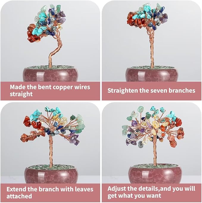 Crystal Tree of Life for Wealth & Prosperity,Seven Chakra Tree for Energy Balance,Crystal Decoration for Home