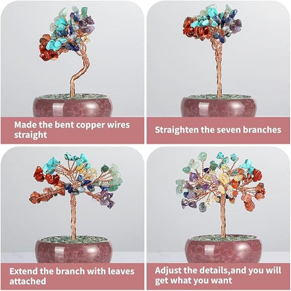 Crystal Tree of Life for Wealth & Prosperity,Seven Chakra Tree for Energy Balance,Crystal Decoration for Home