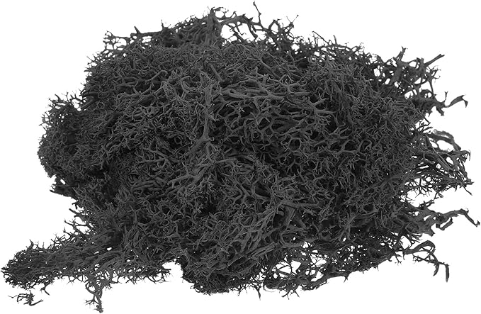 MECCANIXITY 3.5 OZ Moss Fake Craft Moss Artificial Moss Natural Preserved Moss for Craft Arts Floral DIY Project Wall Wedding Garden Patio Table Terrariums Decoration(Black)
