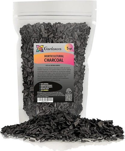 Gardenera - 5 Quart - Premium Horticultural Charcoal for Indoor Plants | Black Diamond Soil Amendment for Orchids, Terrariums, and Gardening