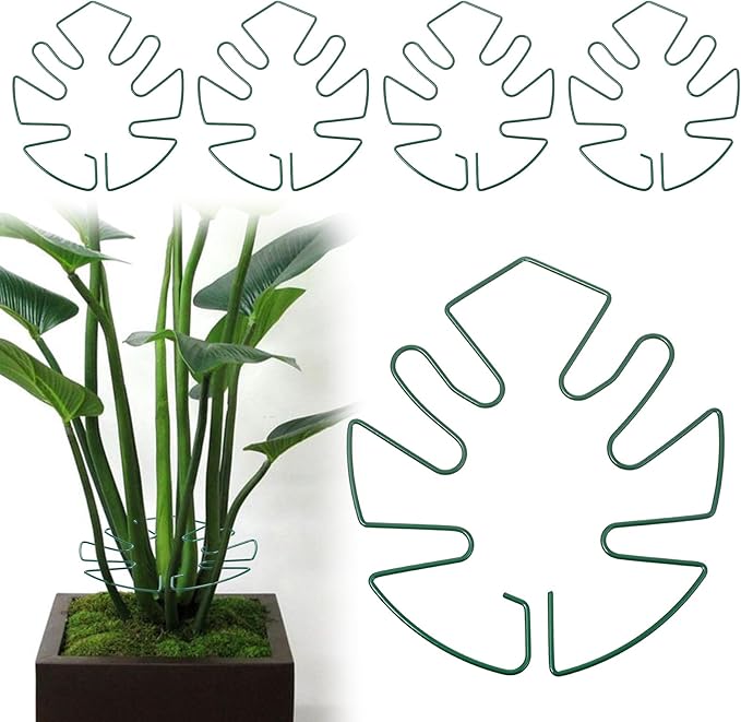 5 PCS Iron Monstera Plant Support, Plant Supports for Indoor Plants, Metal Monstera Plant Stabilizer, Plants Stem Holder for Thriving Growth Indoor Plants(Green)