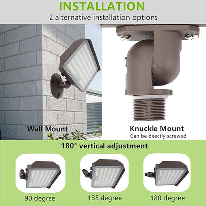 150W Outdoor LED Flood Light Dusk to Dawn with Knuckle, 21000LM 1500W Equivalent, 100-277V 5000K Daylight, ETL Commercial LED Flood Light Fixture, Outdoor Security Lighting for Landscape/Parking Lot