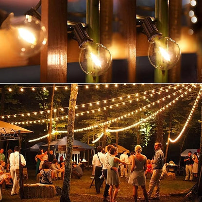 String Lights for Outside 150FT,Dimmable Waterproof Outdoor String Lights with 75+2 Shatterproof G40 Globe Bulbs Connectable LED Patio Lights, Commercial Hanging Lights for Christmas Backyard Party